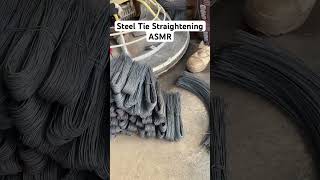 Straightening Bar Tie ASMR asmrsounds asmrvideo engineering constructionworker concrete rebar [upl. by Deehsar]