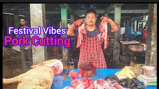 Amazing Pork Cutting amp Selling by myself at Festival Season Full VideoBest Butchery SkillsIndia [upl. by Prosper140]