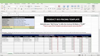 How to Price amp Sell Your Products to Win Government Contracts Using My Product Bid Pricing Template [upl. by Lorianna]