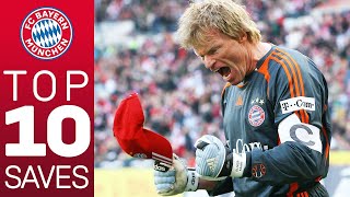 Oliver Kahn  Top 10 Saves for FC Bayern [upl. by Selin]