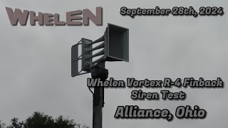 Whelen Vortex Finback Siren Test  Alliance Ohio [upl. by Emarej]