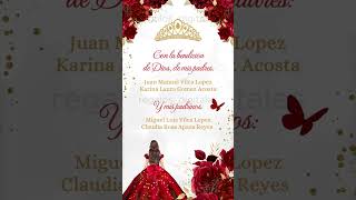 Invitación de 15 años Rojo 👑♥️ [upl. by Frangos301]