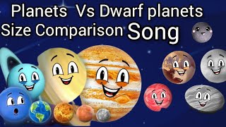 Planets Vs Dwarf PlanetsSize Comparison  Planets and Dwarf planets [upl. by Lindly]