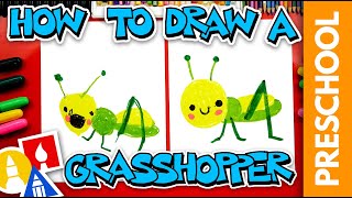 How To Draw A Grasshopper  Preschool [upl. by Llyrrad]