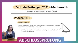 ZP 10 NRW Mathe 2021  Mittlerer Schulabschluss Realschule MSA Teil 2 A3  Dreieck rechter Winkel [upl. by Ardua]