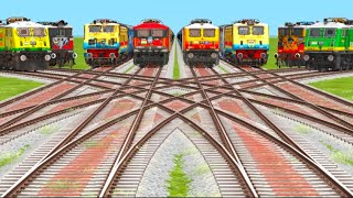 Eight Trains Crossing At Bumpy railrouteTrain simulator game Train sim world 5 [upl. by Anaimad]