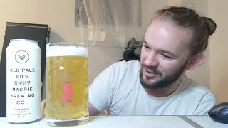 Beer Review 4194 Magpie Brewing Co  Old Pals Pils Korea 한국 Beer CraftBeer [upl. by Atoel]