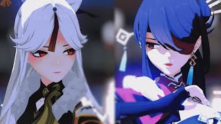 【原神  Genshin Impact MMD 】カンタレラ  Cantarella 【Beidou x Ningguang】 [upl. by Kurth]