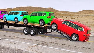 TRANSPORTING PIXAR CARS amp FRUITS WITH COLORED amp JOHN DEERE vs CLAAS vs TRACTORS  BeamNGdrive [upl. by Ime]