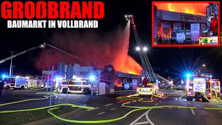 BAUMARKT IN VOLLBRAND  Großbrand in CastropRauxel  Flammen amp massive Rauchentwicklung [upl. by Feilak]