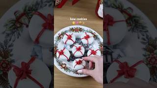 Christmas Bow Cookies 🍪🎀 christmas baking [upl. by Joey]