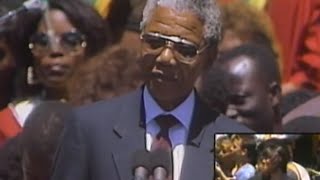 Nelson Mandela  South African National Anthem  6301990  Oakland Coliseum Stadium Official [upl. by Stu545]