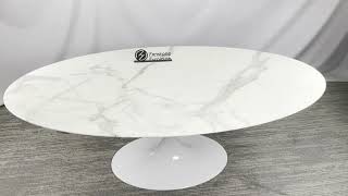 Calacatta White Marble Saarinen Tulip Dining Table marblefurniture naturalmarble marbletable [upl. by Ennagroeg205]