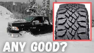 Goodyear Wrangler DuraTrac AllTerrainOffRoad Winter Tire Review  My RAM 1500 Snow Tire Choice 👍 [upl. by Issak]