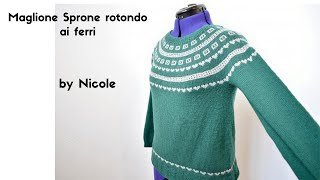 Maglione con Sprone Rotondo ai ferri  Maglia  Parte 1 [upl. by Irving46]