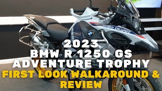 2023 BMW R 1250 GS Adventure TROPHY FIRST LOOK amp Review [upl. by Riccardo479]