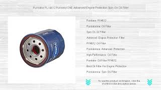 Purolator PL14612 PurolatorONE Advanced Engine Protection Spin On Oil Filter [upl. by Esyle829]