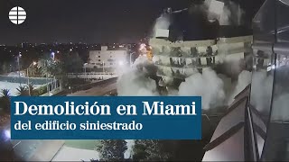 El edificio siniestrado en Miami demolido por completo [upl. by Frendel]