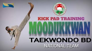 taekwondo kick pad training  jumping kick  balance kick  speed kick training  BD [upl. by Shugart]