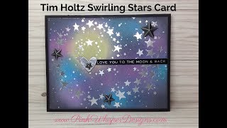 Tim Holtz Swirling Stars Card [upl. by Zizaludba465]