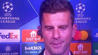 Thiago Motta intervista postpartita JuventusStoccarda 01 [upl. by Kerrin]