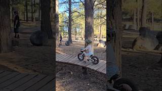 2 year old rides bike park mtb toddlers shorts [upl. by Eibrik955]