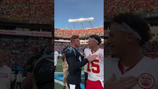 Mahomes pays respect to the Panthers postgame 🤝 [upl. by Frants]