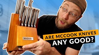 Best Budget Kitchen Knife Set Under 100 McCook MC29 Review and Demo [upl. by Sievert]