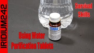 Survival Skills Using Water Purification Tablets [upl. by Ahaelam]