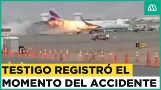 Avión de Latam impactó con carro de bomberos en la pista del aeropuerto de Lima [upl. by Gillett]