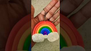 Diy clay keychain  Rainbow keychain 🌈 diy artandcraft keychain clayart viralshorts shorts [upl. by Anastassia]