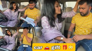 Engagement 💍prank car 🚗 gift my husband  prank on boyfriend veersamratvlog [upl. by Ybba]