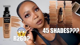 NYX CANT STOP WONT STOP FOUNDATION REVIEW  Wear Test  Thandi Gama [upl. by Lontson]