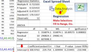 Regression Analysis Using Covariance To Calculate The Regression Line amp Excel Output [upl. by Margaretha]