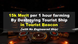 15k Merits per 1 hour Farming by Destroying Tourist Ship Elite Dangerous Powerplay 20 [upl. by Wehttam666]