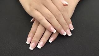 SNS Pink And White Dip on Natural Nail Tutorial [upl. by Newman495]