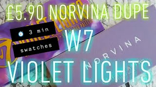 £590 W7 Violet Lights Eyeshadow Palette compared to ABH Norvina Palette  Dupe swatches [upl. by Navap]