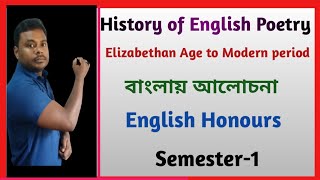 History of English poetry from Elizabethan Age to Modern period semester1 English Honours [upl. by Yregerg]