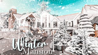 NO LARGE PLOT Winter Mansion 200K Bloxburg Speedbuild [upl. by Allbee]