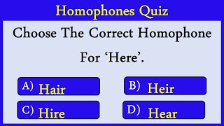 Homophones Quiz 1 Can You Score 1010 [upl. by Atinaw]