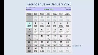 Kalender Jawa Januari 2023 Lengka Hari Baik dan Buruk [upl. by Relyt]