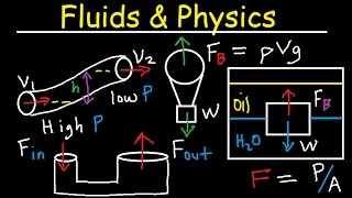 Fluid Pressure Density Archimede amp Pascals Principle Buoyant Force Bernoullis Equation Physics [upl. by Malcolm]