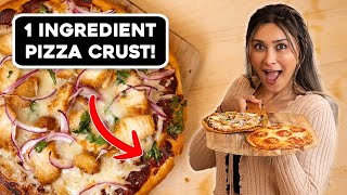 1 Ingredient Pizza Crust No Kneading I How to Make Low Carb Keto Pizza with this HACK [upl. by Mazman]