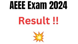 AEEE Phase 1 Results 2024  Score Card Cut Off Marks Merit List [upl. by Adabel618]