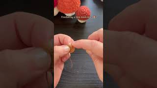 Crocheting a tiny mushroom  Micro crochet crochet handmade mushroom [upl. by Moon]