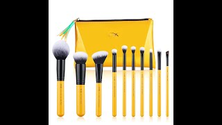 Jessup makeup brushes set Powder Eyeshadow Crease Concealer foundation brush 10pcs Citrus beauty [upl. by Oberheim]