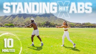 10 Minute Standing Abs HIIT Workout NO REPEAT LOW IMPACT [upl. by Yhtuv]