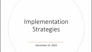 Implementation Science Education Series Seminar 4 Implementation Strategies [upl. by Suivatnad]