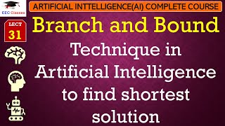 L31 Branch and Bound Technique in Artificial Intelligence to find shortest solution  AI Lectures [upl. by Stutzman845]