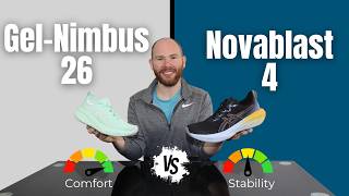 Asics Novablast 4 vs Nimbus 26 Full Review by a Foot Specialist [upl. by Aramoix]